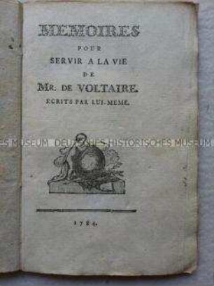 Autobiographie Voltaires auf Französisch