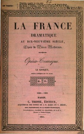 Le kiosque : opera-comique en 1 acte