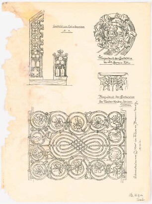 Skizzenheft SS 1902: Kirchen, Gelnhausen, Köln und Haina: Details 1:10