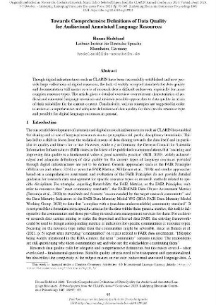 Towards comprehensive definitions of data quality for audiovisual annotated language resources