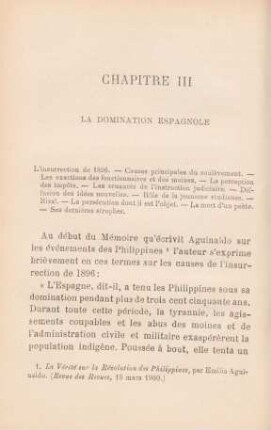 Chapitre III. La domination Espagnole