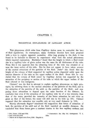 Chapter I. Theoretical Explanations Of Capillary Action.