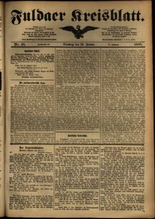 Ausgabe vom Dienstag, den 28. Januar 1908.