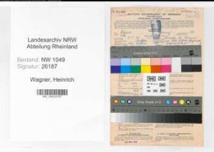 Entnazifizierung Heinrich Wagner , geb. 21.05.1897 (Postbeamter)
