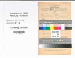 Entnazifizierung Theodor Krudewig , geb. 17.03.1906 (Polizeiwachtmeister)