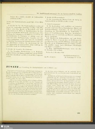 Zusatz : zur Verordnung des Reichspräsidenten vom 6. Oktober 1931