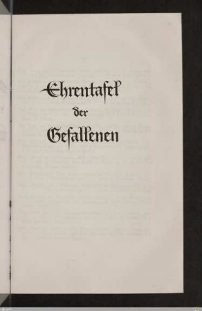Ehrentafel der Gefallenen