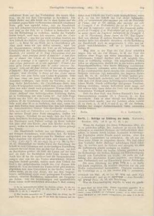 604-606 [Rezension] Barth, J., Beiträge zur Erklärung des Jesaia