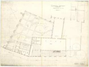 Gsaenger, Gustav; München; Stadtmuseum, Erweiterung - Erweiterung 3. Bauabschnitt, Variante I. (Grundriss EG)