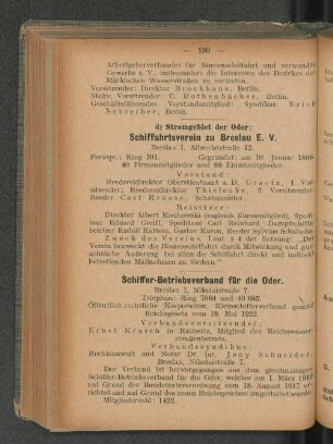 Schiffer-Betriebsverband für die Oder.