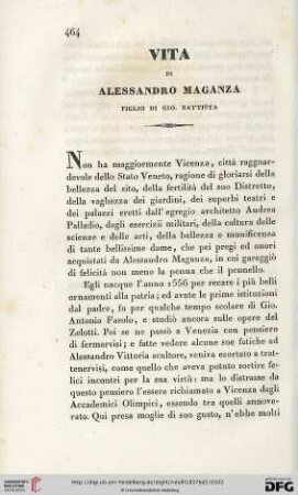 Vita di Alessandro Maganza, figlio di Gio. Battista
