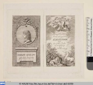 Links: Ernst August; Rechts: Königl. Grossbr. Genealogischer Kalender auf das 1780 Jahr