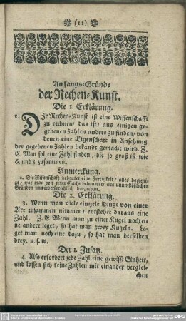 [1.] Anfangs-Gründe der Rechen-Kunst