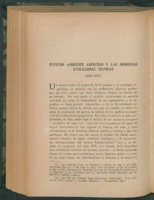 Nuestro ambiente artístico y las modernas evoluciones técnicas (1907-1927)
