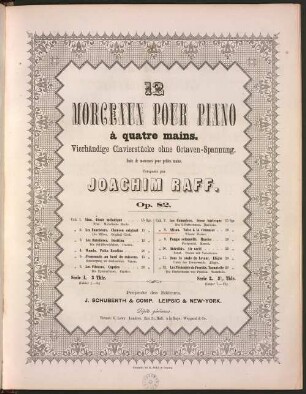 12 Morceaux : pour pianoforte à 4 ms. ; suite de morceaux pour petites mains ; op. 82, 8. Alison : Valse à la viennaise. - Pl.-Nr. 2825. - 15 S.