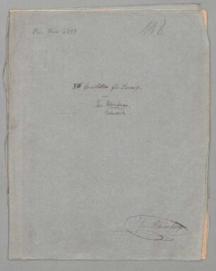 VIII Quartetten für Gesang - BSB Mus.ms. 6397