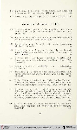 Möbel und Arbeiten in Holz (Nr. 437-456)