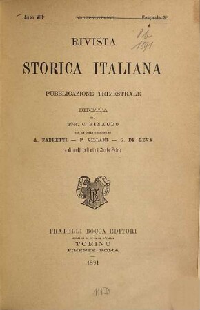 Rivista storica italiana. 8. 1891, [b]