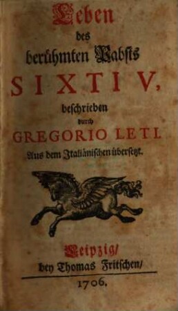 Leben des berühmten Pabsts Sixti V.