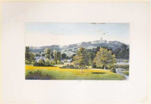 Aussicht vom Moos-Salon, Tafel XXXV der "Andeutungen über Landschaftsgärtnerei"