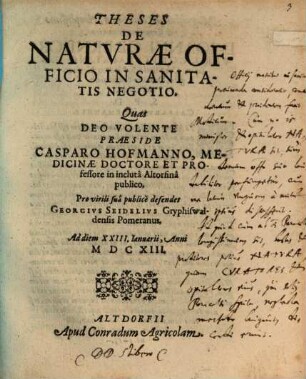 Theses de naturae officio in sanitatis negotio