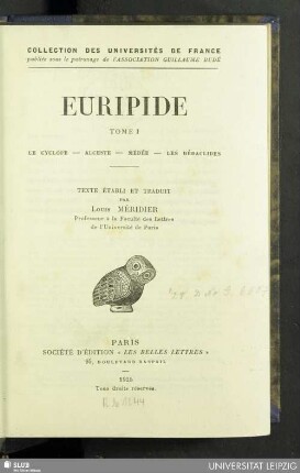 1: Le Cyclope. Alceste. Médée. Les Héraclides