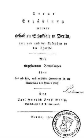 Stempel: Görlitz-Lübeck-Stiftung *Stadt Berlin*