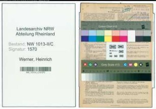 Entnazifizierung Heinrich Werner , geb. 21.07.1905 (Maler)