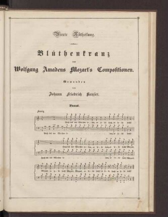 Vierte Abtheilung. Blüthenkranz aus Wolfgang Amadeus Mozart's Compositionen.