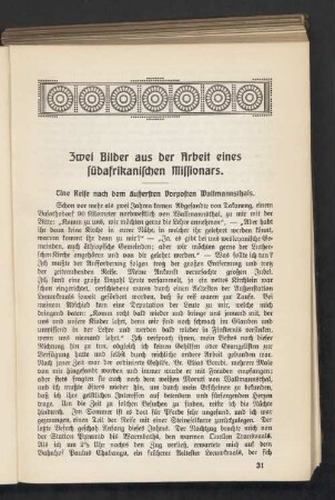 Zwei Bilder aus der Arbeit eines südafrikanischen Missionars