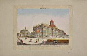 Guckkastenbild: Das Neue Palais und die Communs von Nordosten