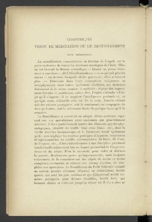 Chapitre VIII Vertu de méditation ou de recueillement