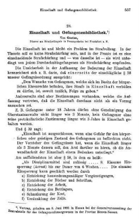 557-571, Einzelhaft und Gefangenenbibliothek