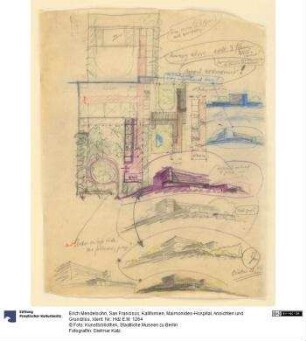 San Francisco, Kalifornien, Maimonides-Hospital, Ansichten und Grundriss