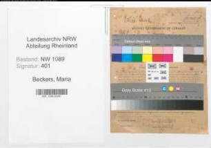Entnazifizierung Maria Beckers , geb. 12.05.1913 ()