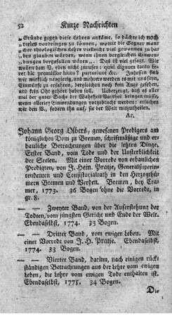 Schriftmäßige und erbauliche Betrachtungen über die letzten Dinge. Bd.1-4.