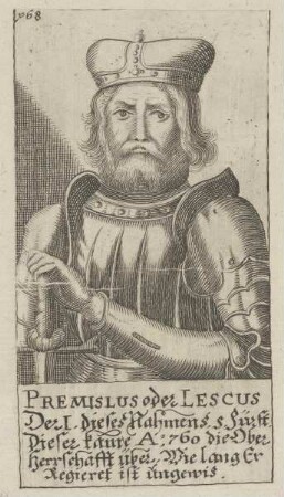 Bildnis des legendären Premislus oder Lescus, Herrscher der Polen