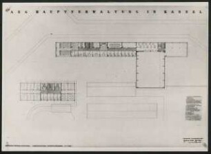 AEG Hauptverwaltung, Kassel: Grungrisse Erdgeschoss, 2. Obergeschoss 1:200