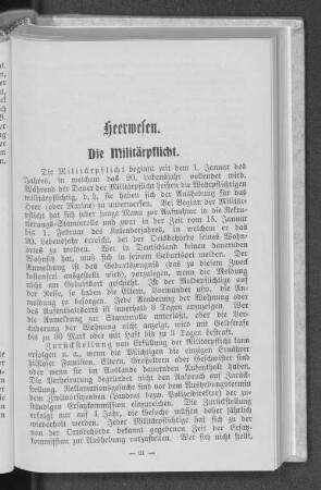 Die Militärpflicht.