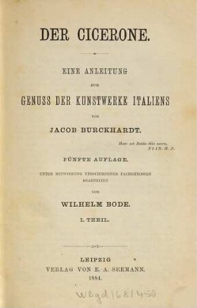 Der Cicerone : eine Anleitung zum Genuss der Kunstwerke Italiens, 1. Antike Kunst