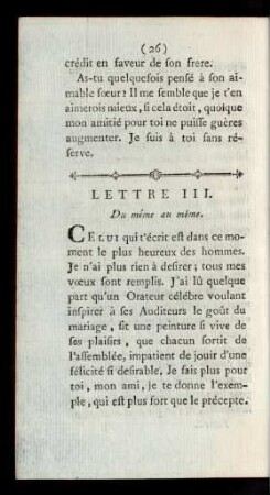 Lettre III. Du même au même.