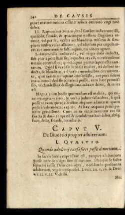 Capvt V. De Diuortio propter adulterium.