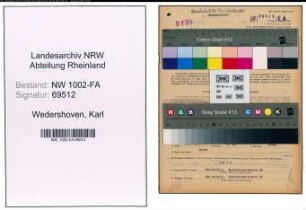 Entnazifizierung Karl Wedershoven, geb. 24.04.1909 (Kaufmann)
