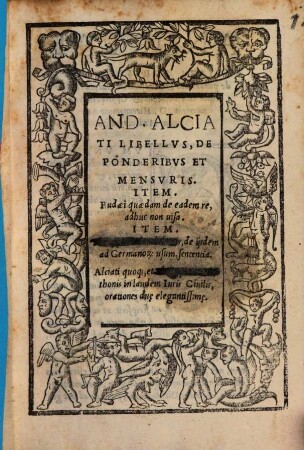 And. Alciati Libellus de ponderibus et mensuris