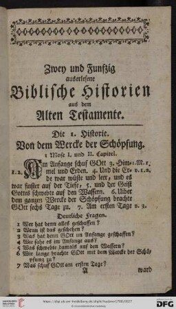 Zwey und Funfzig auserlesene biblische Historien aus dem Alten Testamente
