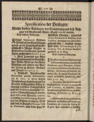 116-118, Specification der Behlangen