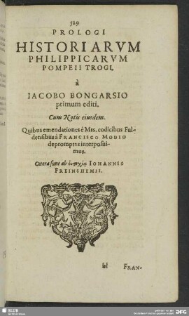 Prologi Historiarum Philippicarum Pompeii Trogi