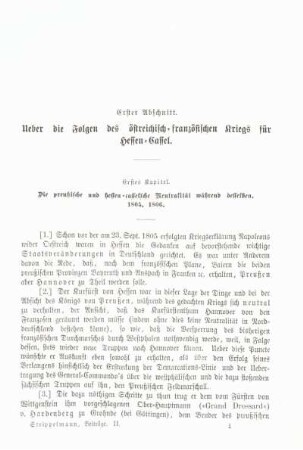 Erstes Kapitel. Die preußische und hessen-casselische Neutralität während desselben. 1805. 1806.