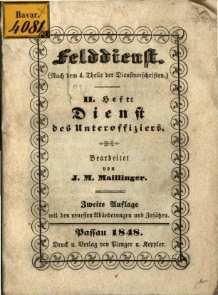 Felddienst : (Nach dem 4. Theile der dienstvorschriften.), 2. Dienst der Unteroffiziers