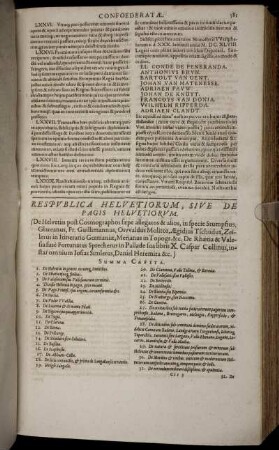 Respublica Helvetiorum, Sive De Pagis Helvetiorum.